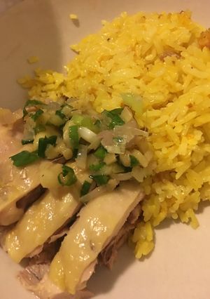 電飯煲。海南雞飯 的食譜成品照片