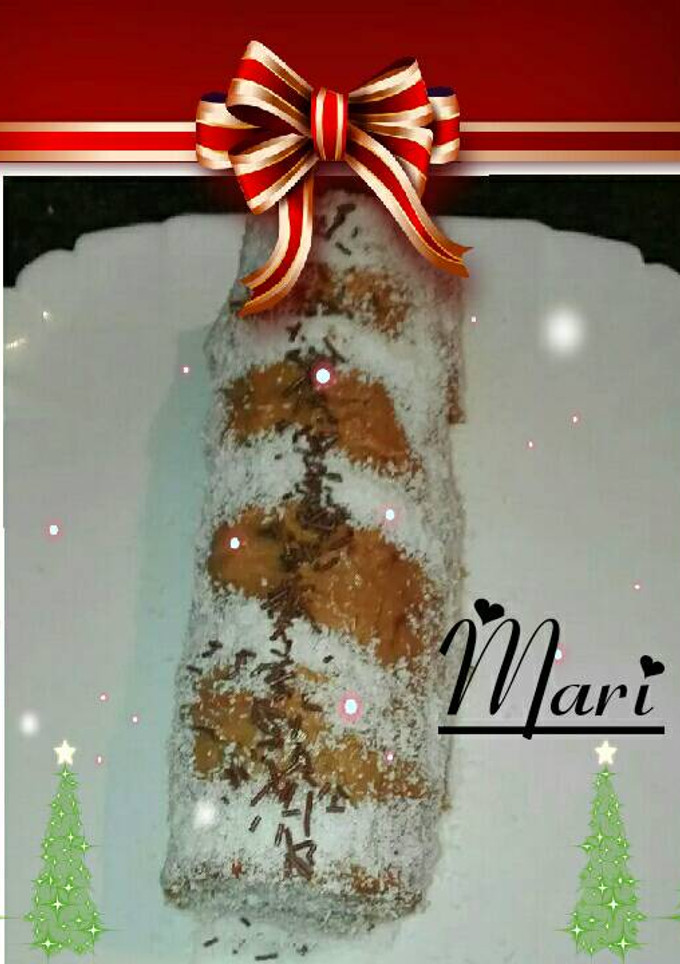 Una foto de Brazo de galleta y crema de toffee