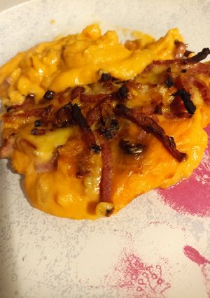 Une photo de Gratin patate douce, lardon et reblochon