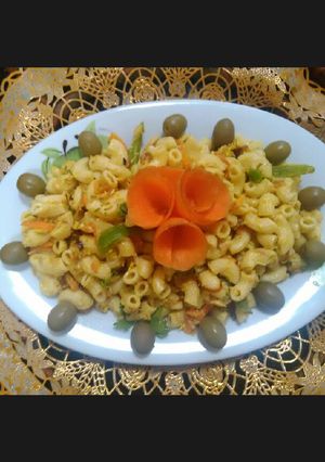صورة لوصفة مكرونة بالتونه والزيتون