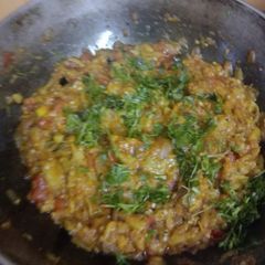 A picture of Baingan bharta.