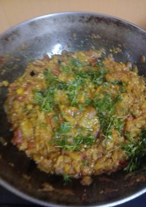 A picture of Baingan bharta.