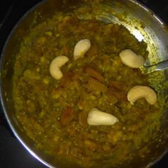 A picture of Green moong daal halwa.
