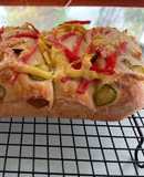 ขนมปังแฮมชีสพริกและแตงกวาดอง🍞🥒🧀🌶️(Ham&Cheese with pickled Jalapeno Bread)