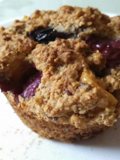 A picture of Oats, Jackfruit and Blueberry Muffins (gluten, egg, sugar free).