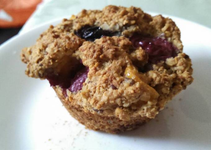 Oats, Jackfruit and Blueberry Muffins (gluten, egg, sugar free)