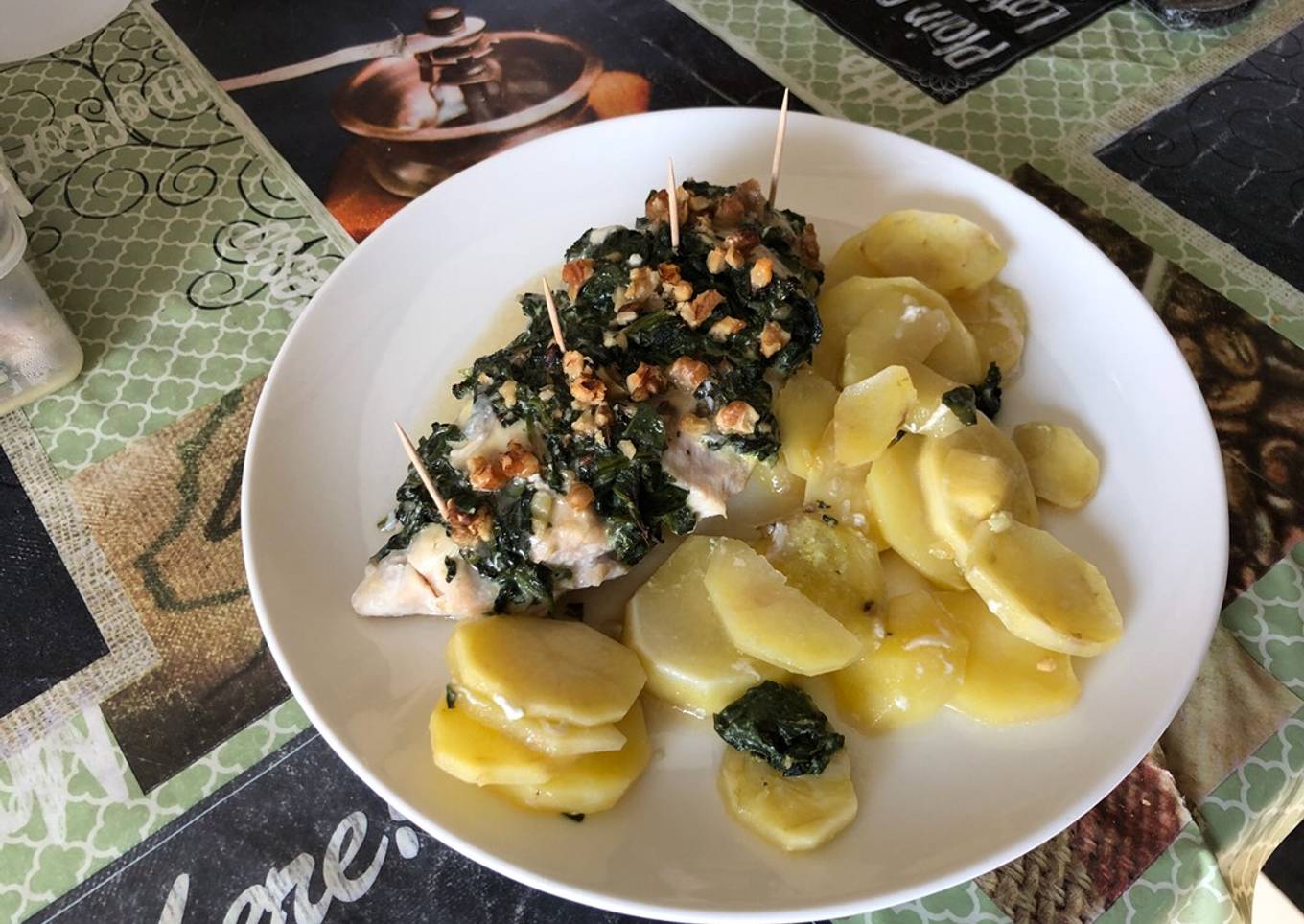 Pechuga de pollo rellena de espinacas