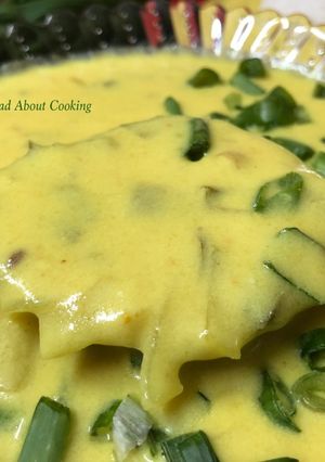 A picture of Payaz Ki Kadhi – Spring Onions Curd Based Curry – Perfect Lunch Recipe.