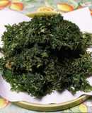 Tempura carrot leaves