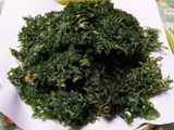 Tempura carrot leaves