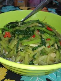 Foto resep Tumis kangkung labu Siam saos teriyaki