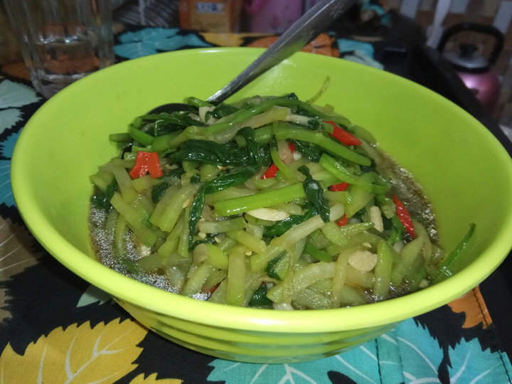 Resep Tumis kangkung labu Siam saos teriyaki yang Bikin Ngiler