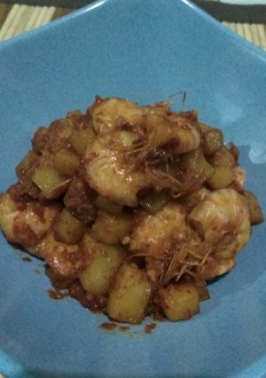 Foto resep Balado udang kentang
