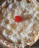Tarta de peras chocolate blanco y coco
