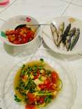 Masakan rumahan (tumis selada air, pindang deles, sambal kecap)