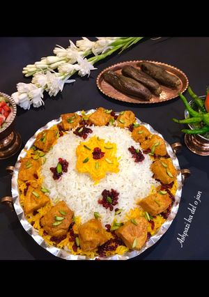عکسی از دستور زرشک پلو با مرغ تکه ای