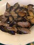 Émincé de canard à l'aubergine et abricot