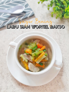 Foto resep Sayur Bening Labu Siam Wortel Bakso
