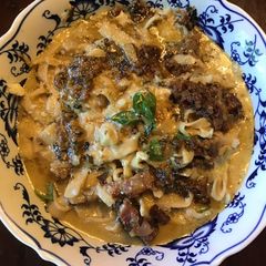 A picture of California Farm Baked Cheese Linguini.