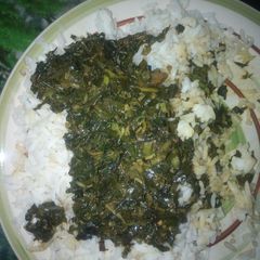 A picture of Rice and vegetables.