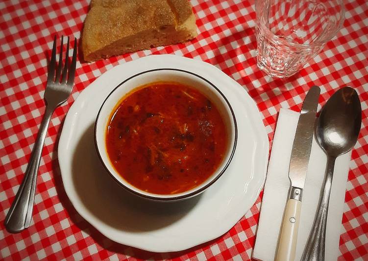 Comment Cuisiner Soupe a la tomate et vermicelle 🍴