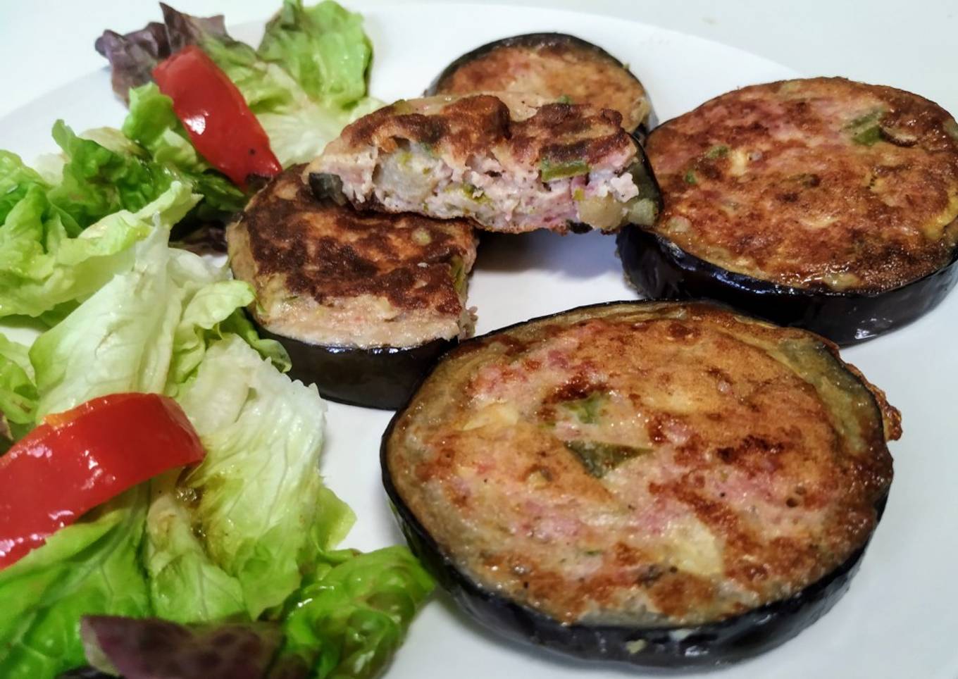 Rodajas de berenjena rellenas