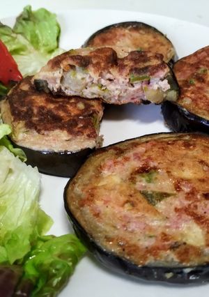 Una foto de Rodajas de berenjena rellenas