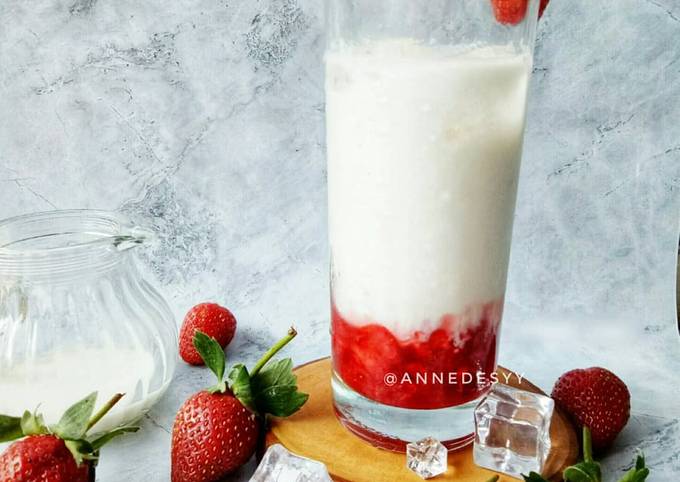 Resep Korean Strawberry Milk, Enak Banget