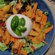 Ensalada con melocotón a la plancha
