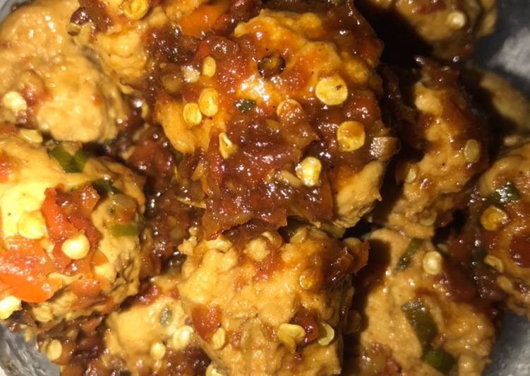 Chicken Ball Pedas Manis (No tepung dan Minyak) ✨