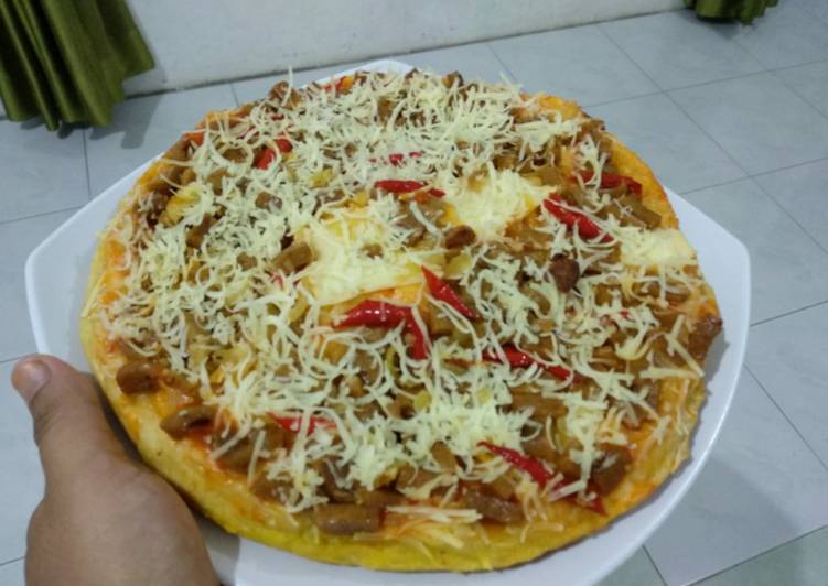 Langkah Mudah untuk Membuat Pizza teflon homemade, Lezat Sekali