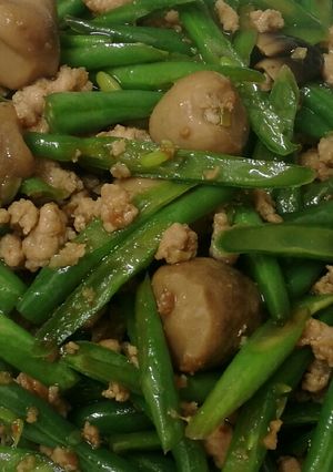 Foto resep Buncis tumis ayam jamur