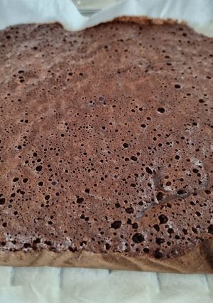 A picture of Keto castella chocolate cake.
