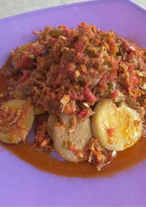 Foto resep Sambalado jengkol oncah ikan teri, ikan patin