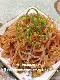 韓式涼拌黃豆芽콩나물무침 的食譜成品照片