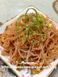 韓式涼拌黃豆芽콩나물무침 的食譜成品照片