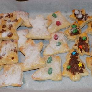 Formitas Navideñas con disco de masa de hojaldre