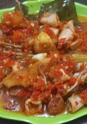 Foto resep Cumi asin balado