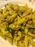 Penne con salmone al curry