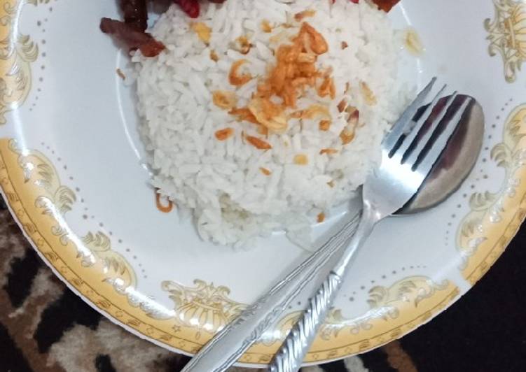 Nasi uduk / nasi lemak rice cooker extra simple