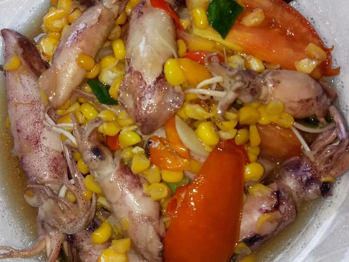 Langkah Gampang Membikin Resep  Tumis cumi asin jagung manis yang Bikin Ngiler, Bisa Manjain Lidah
