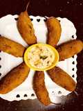 Peri bites with honey mustard sauce (hot and yummy)