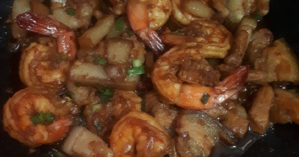 Cách Làm Món Ba rọi tôm rim. Ăn sạch nồi cơm của Điểm Đỗ - Cookpad
