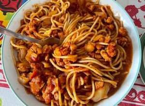 Foto principal de Boloñesa de soja texturizada con pasta integral