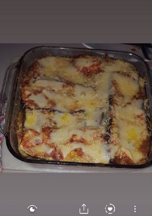 Una foto de Lasaña de berenjenas con carne molida