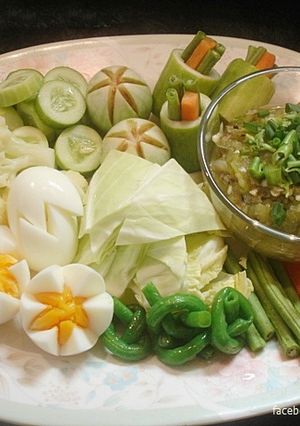 A picture of Nam Prik Noom (Northern Thai Green Chili Dip).