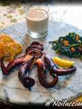Polpo Sous Vide con la sua maionese e verdure spadellate