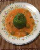 Calabacitas rellenas en salsa con aceitunas
