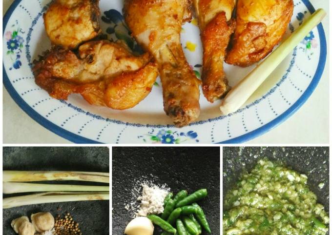 Ini Dia Cara Membuat Ayam goreng sereh + sambel bawang Anti Gagal