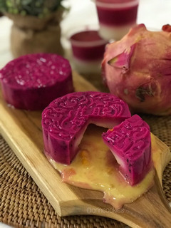 Foto resep Puding Susu Buah Naga isiVla Mangga